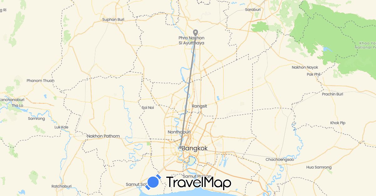 TravelMap itinerary: plane in Thailand (Asia)